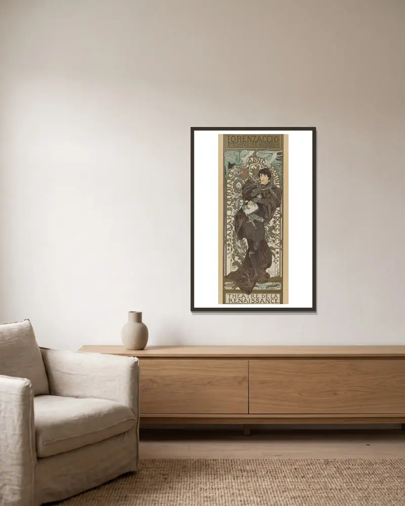 Lorenzaccio, Alphonse Mucha v rámu na stěně