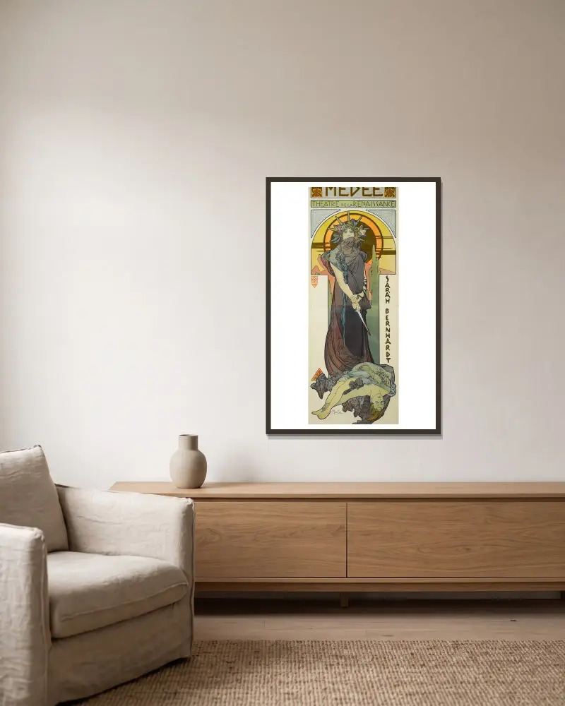 Médea, Alphonse Mucha v rámu na stěně