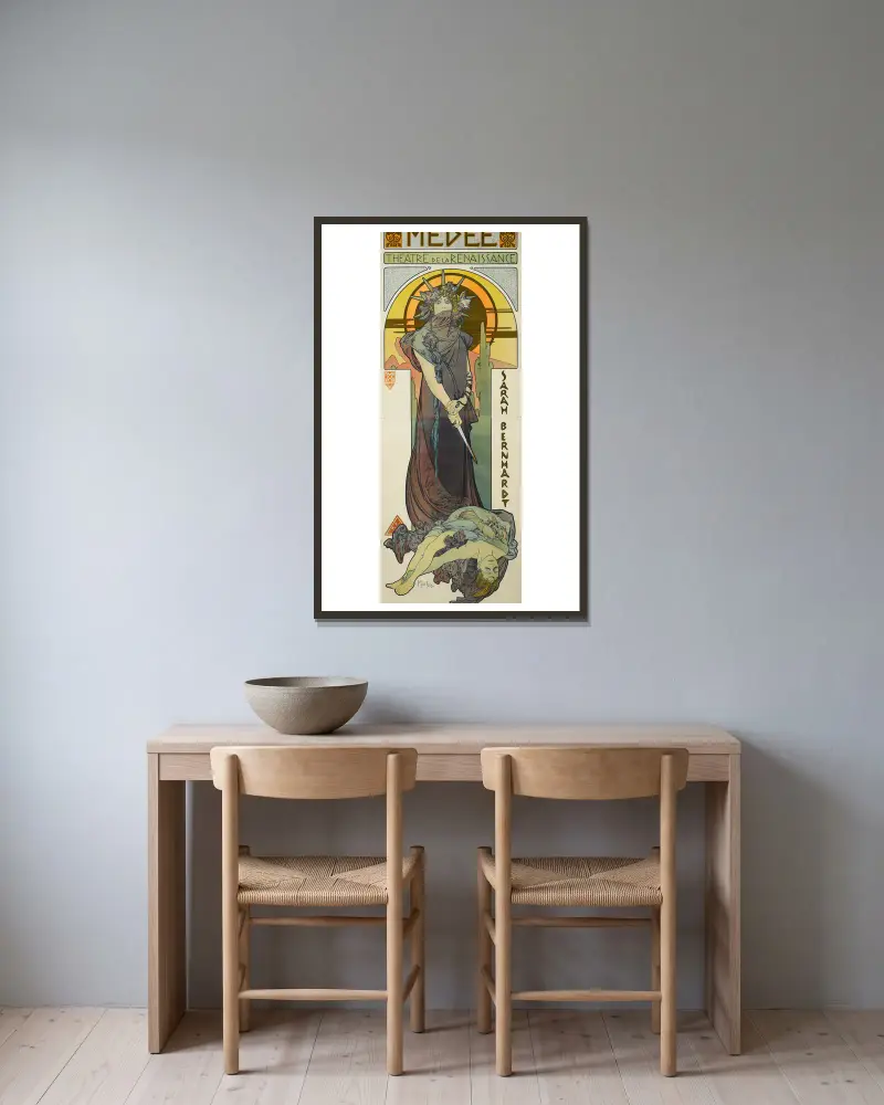 Médea, Alphonse Mucha v rámu na stěně
