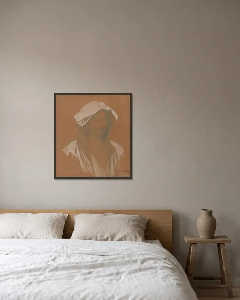 Portrét, Alphonse Mucha v rámu na stěně