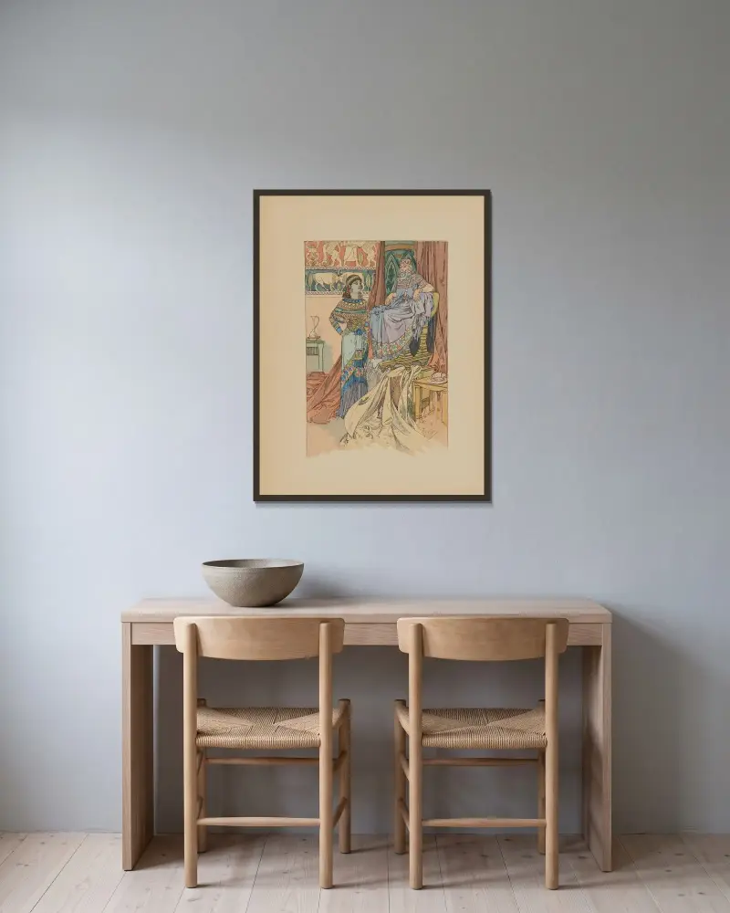 Ráma, Alphonse Mucha v rámu na stěně