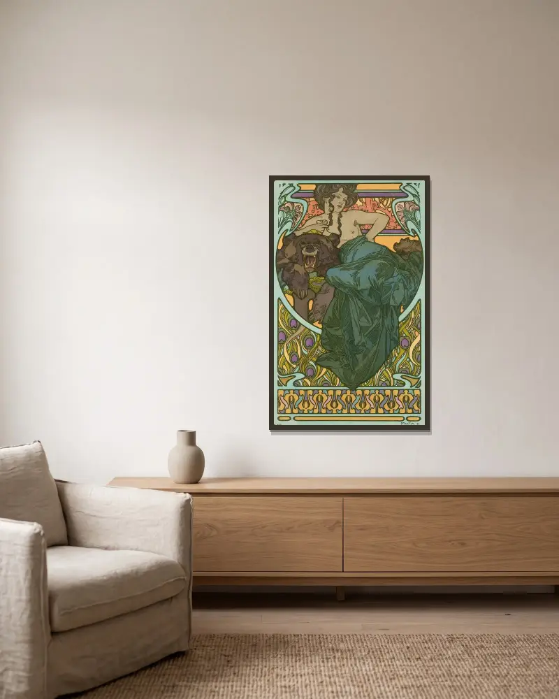 Bez názvu, 1902 – Nr. 1, Alphonse Mucha v rámu na stěně