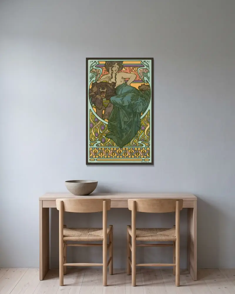 Bez názvu, 1902 – Nr. 1, Alphonse Mucha v rámu na stěně