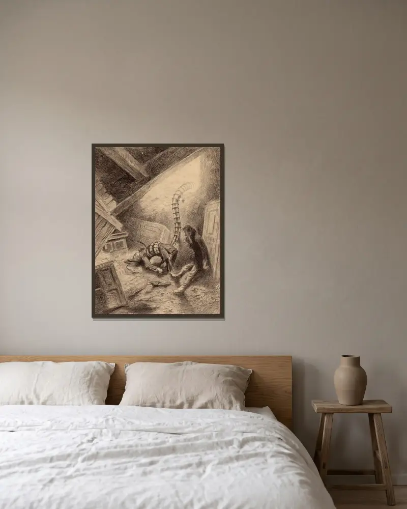 Hand, die einen Menschen packt von Henrique Alvim Corrêa gerahmt an einer Wand