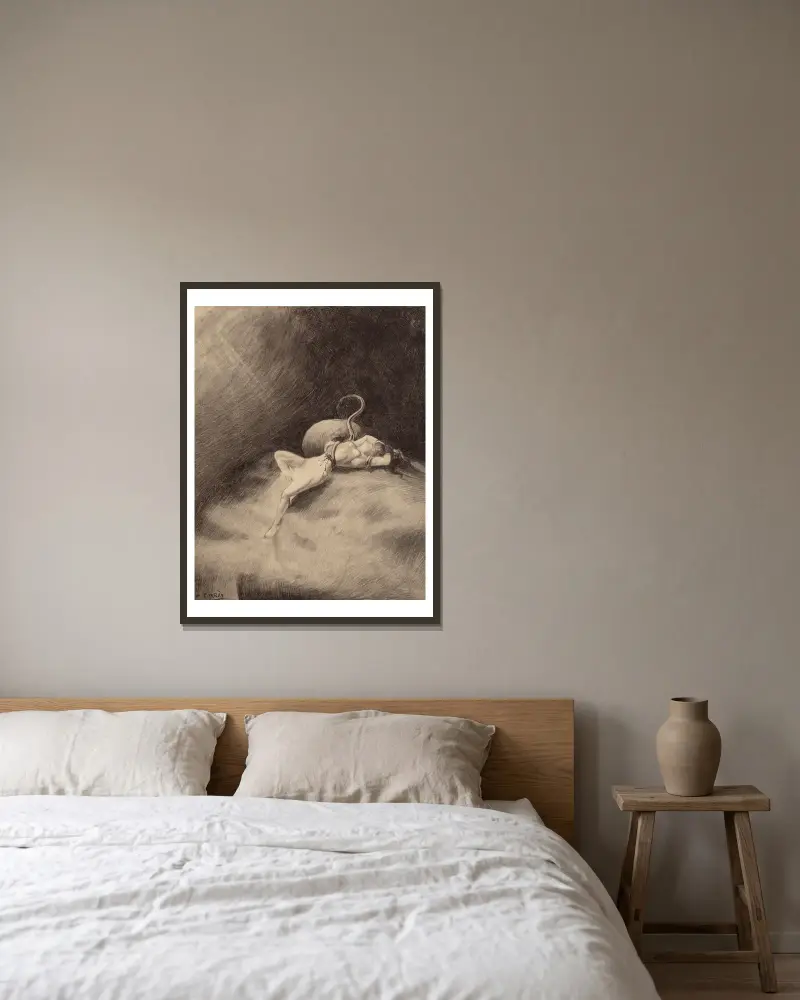 Martian Gets the Girl av Henrique Alvim Corrêa inramad på en vägg