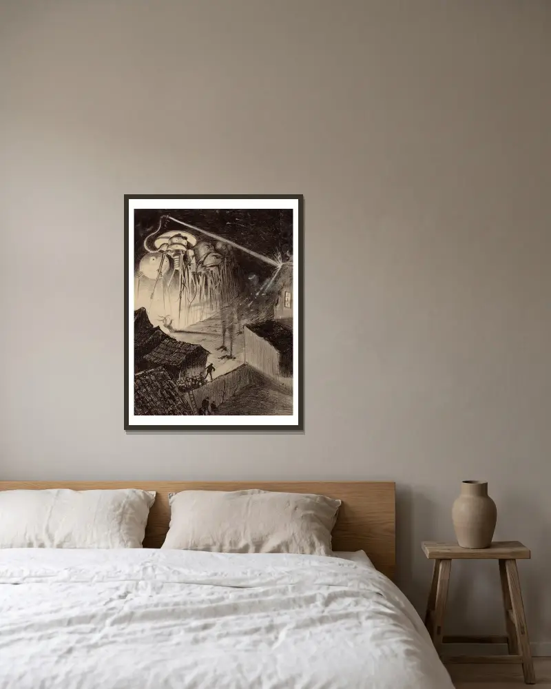 Marťané ničí dům, Henrique Alvim Corrêa v rámu na stěně
