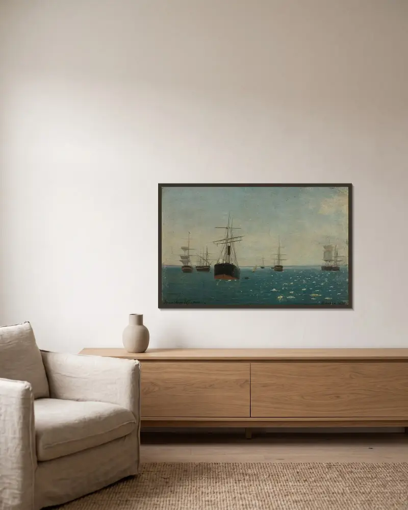 Cadix Rot von Amaldus Nielsen gerahmt an einer Wand