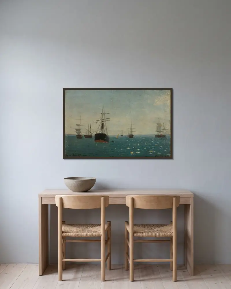 Cadix Rot von Amaldus Nielsen gerahmt an einer Wand