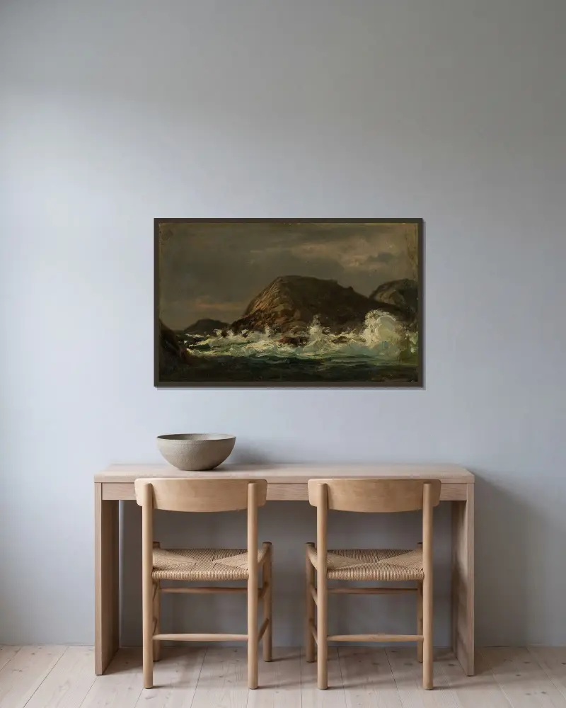 Efter storm, Spangereidleden av Amaldus Nielsen inramad på en vägg