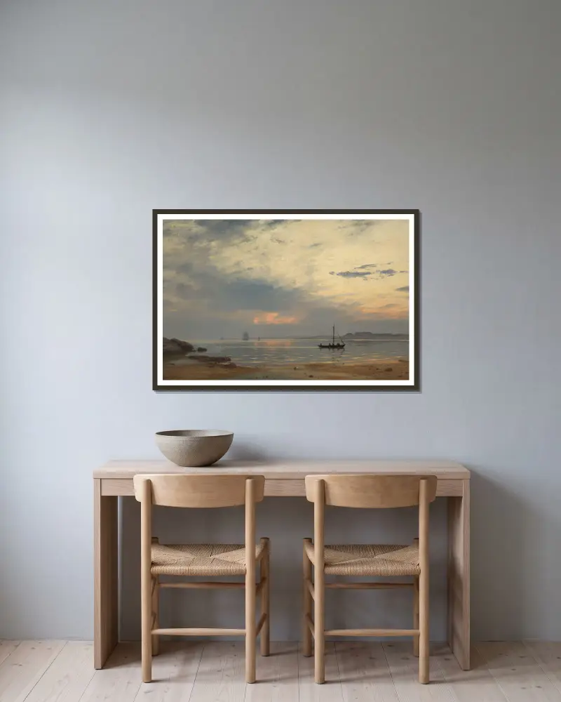 Evening at Hvaler av Amaldus Nielsen inramad på en vägg