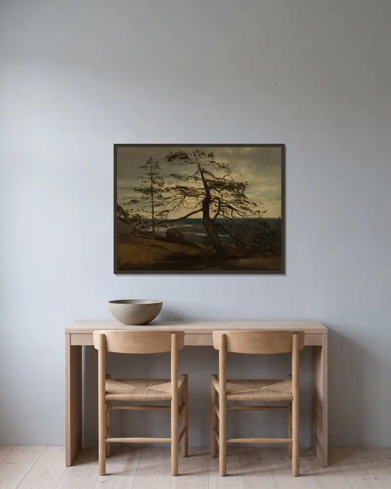 Fjellfuru, Setesdal av Amaldus Nielsen inramad på en vägg