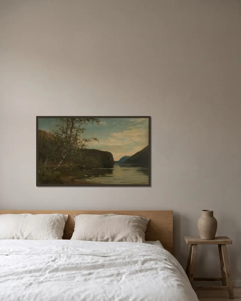 Från Hornindalsvannet, Nordfjord av Amaldus Nielsen inramad på en vägg