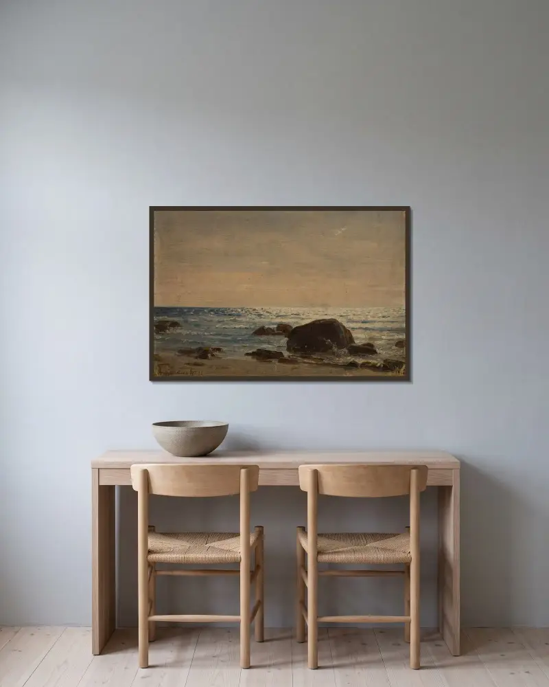 Fra Jæren av Amaldus Nielsen inramad på en vägg