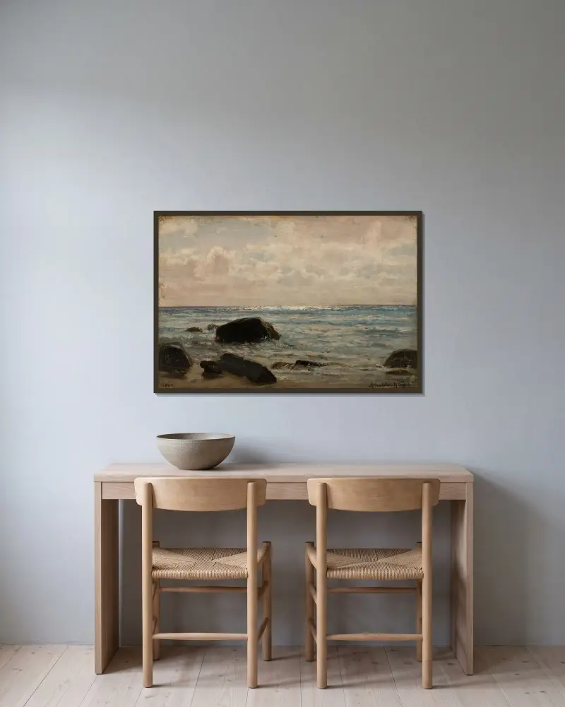 Fra Jæren av Amaldus Nielsen inramad på en vägg
