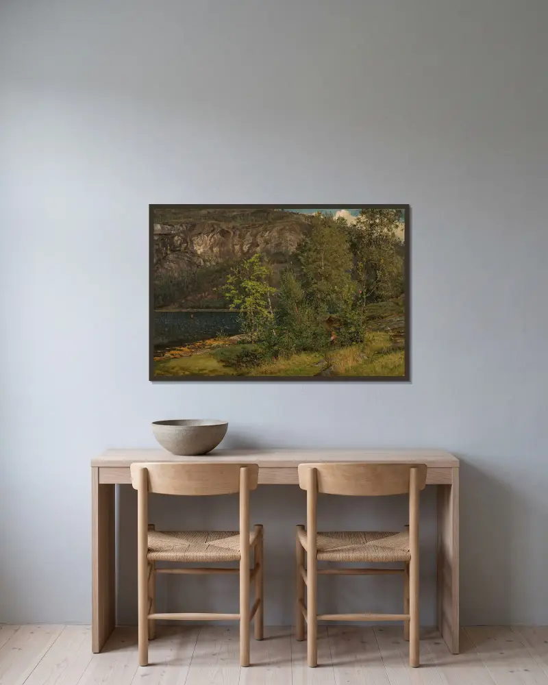 Från Terøen, Hardanger av Amaldus Nielsen inramad på en vägg
