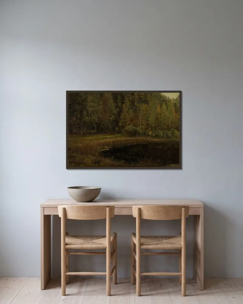 Podzim u Risøru, Amaldus Nielsen v rámu na stěně