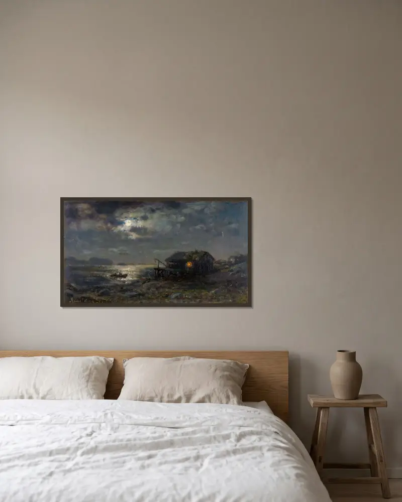 Måneskinn, Kinn av Amaldus Nielsen inramad på en vägg