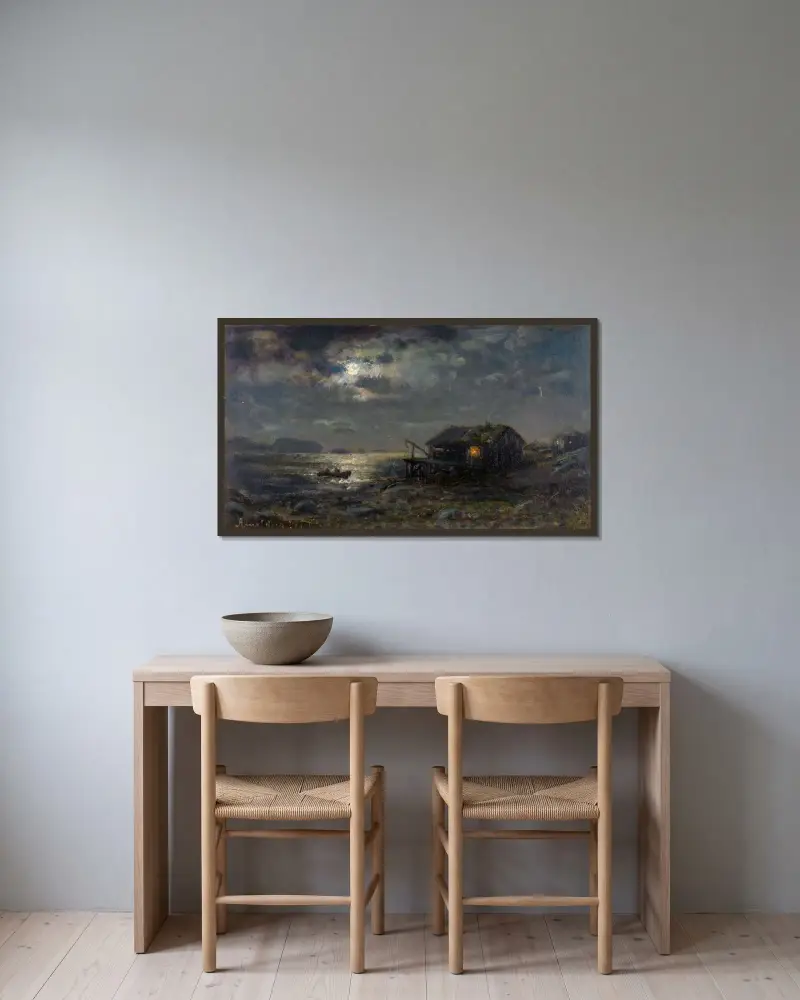 Måneskinn, Kinn av Amaldus Nielsen inramad på en vägg