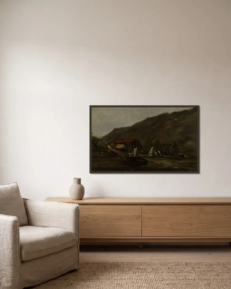 Regenstimmung, Mandal von Amaldus Nielsen gerahmt an einer Wand