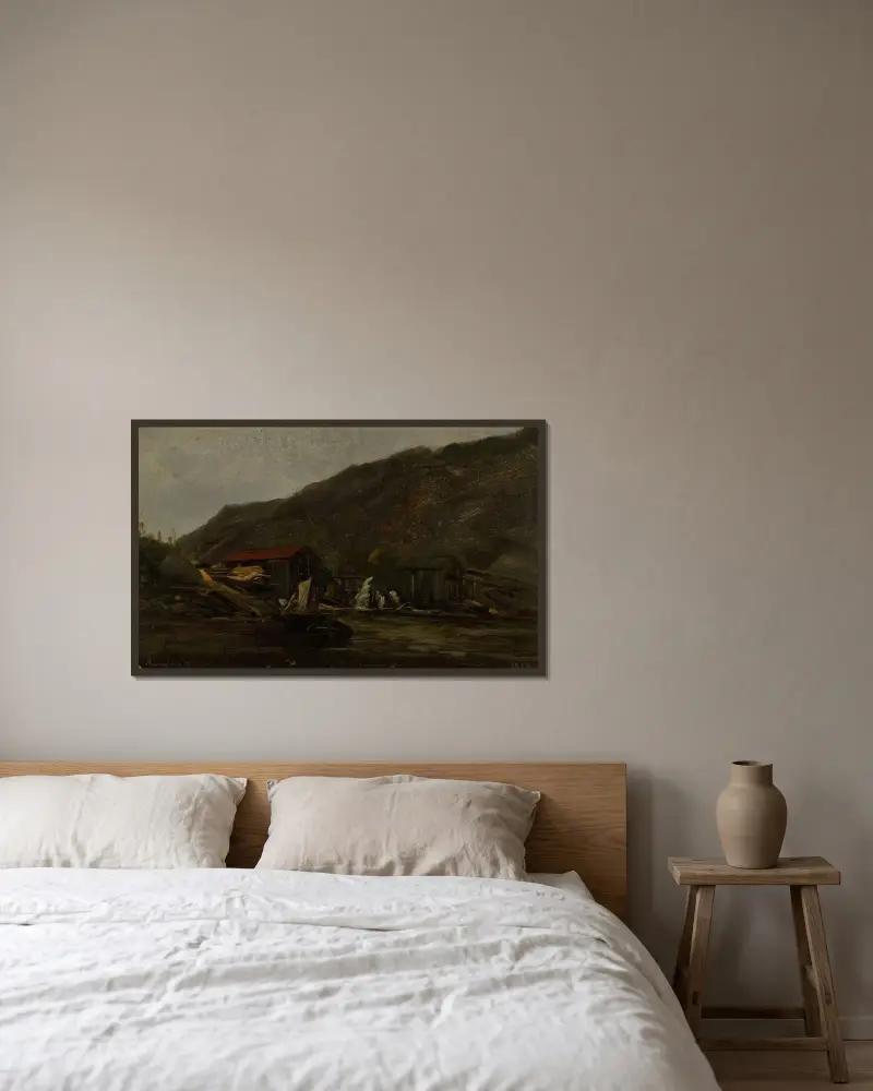 Regenstimmung, Mandal von Amaldus Nielsen gerahmt an einer Wand