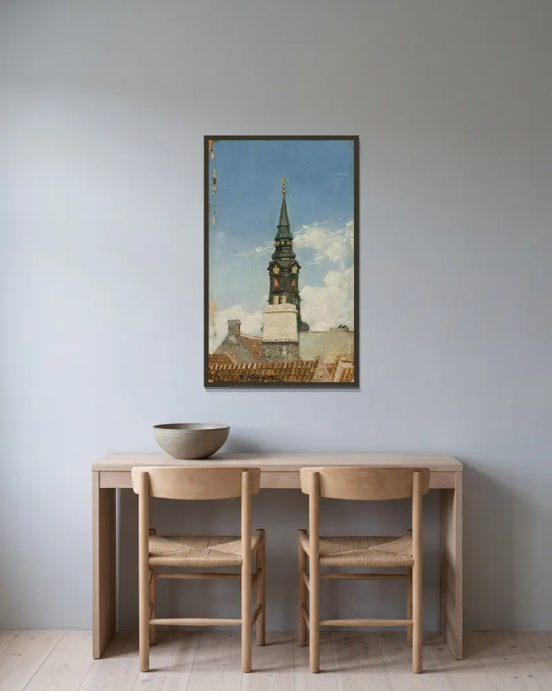 S:t Petri kyrka, Köpenhamn av Amaldus Nielsen inramad på en vägg