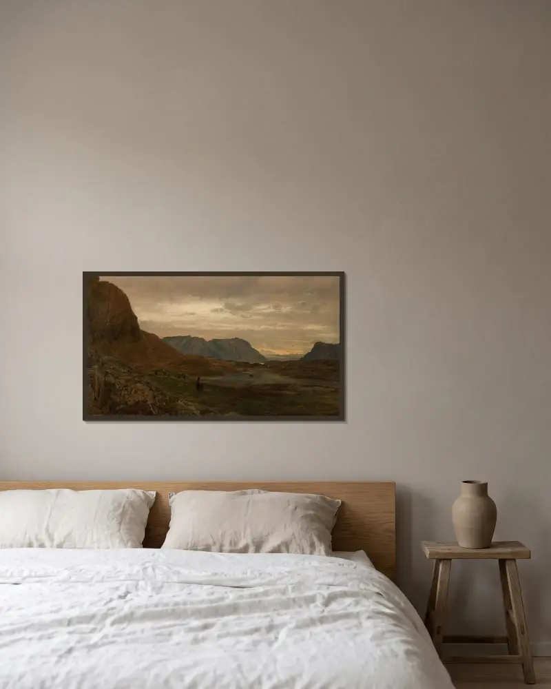 Stavenes, Søndfjord av Amaldus Nielsen inramad på en vägg