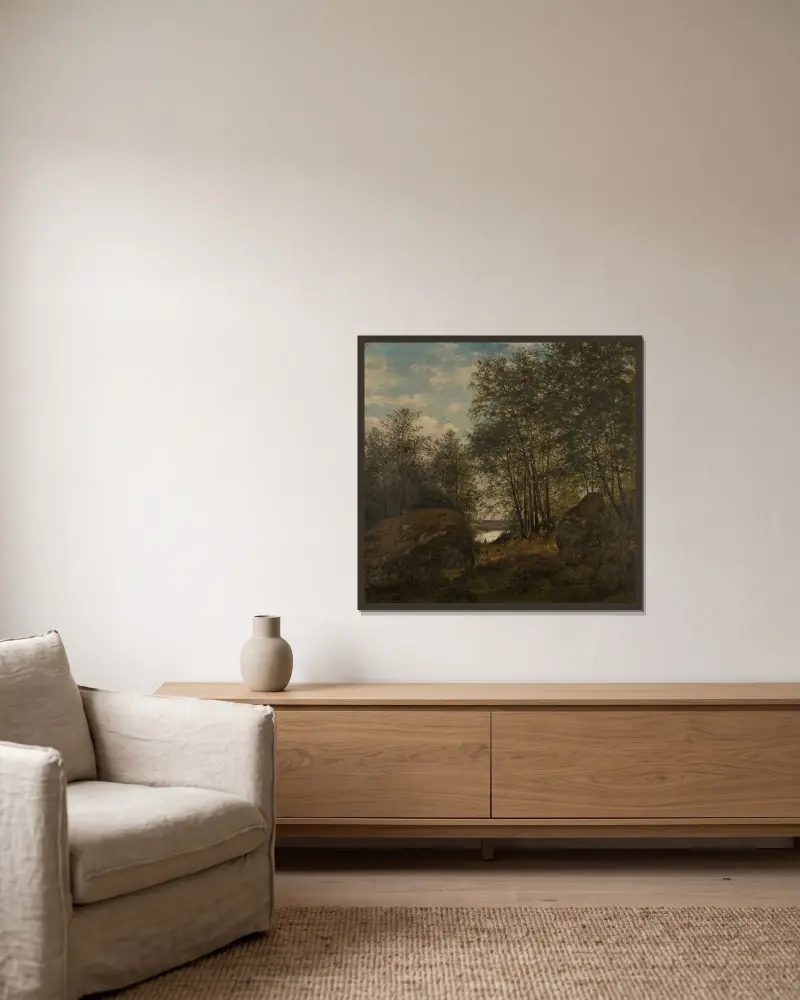 Ulvegjelskogen, Mandal av Amaldus Nielsen inramad på en vägg