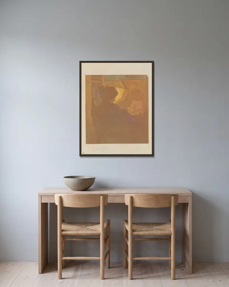 Intimité (Madame Amédée Joyau) av Amédée Joyau inramad på en vägg