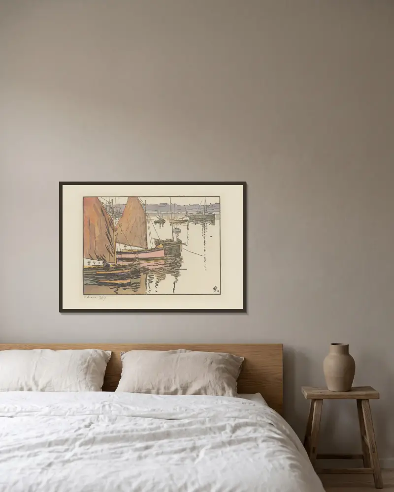 Roscoff, die roten Segel, 1904 – Nr. 2 von Amédée Joyau gerahmt an einer Wand