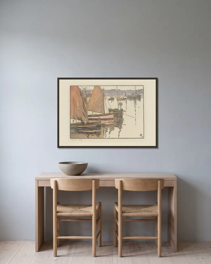 Roscoff, die roten Segel, 1904 – Nr. 2 von Amédée Joyau gerahmt an einer Wand