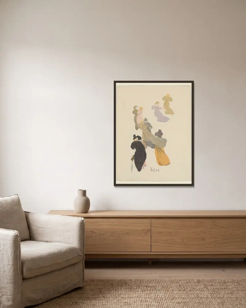 Valse von Amédée Joyau gerahmt an einer Wand