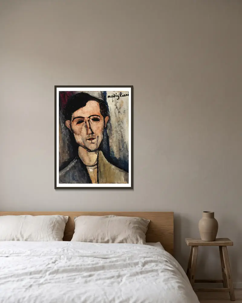 Muž, Amedeo Modigliani v rámu na stěně