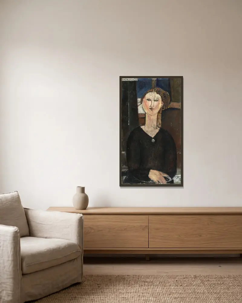 Antonia, Amedeo Modigliani v rámu na stěně