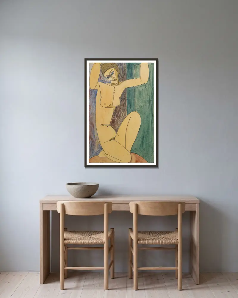 Karyatida, – Nr. 1, Amedeo Modigliani v rámu na stěně