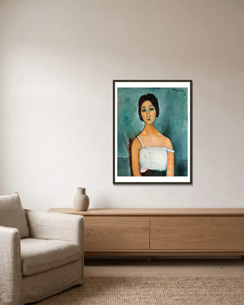 Christina von Amedeo Modigliani gerahmt an einer Wand