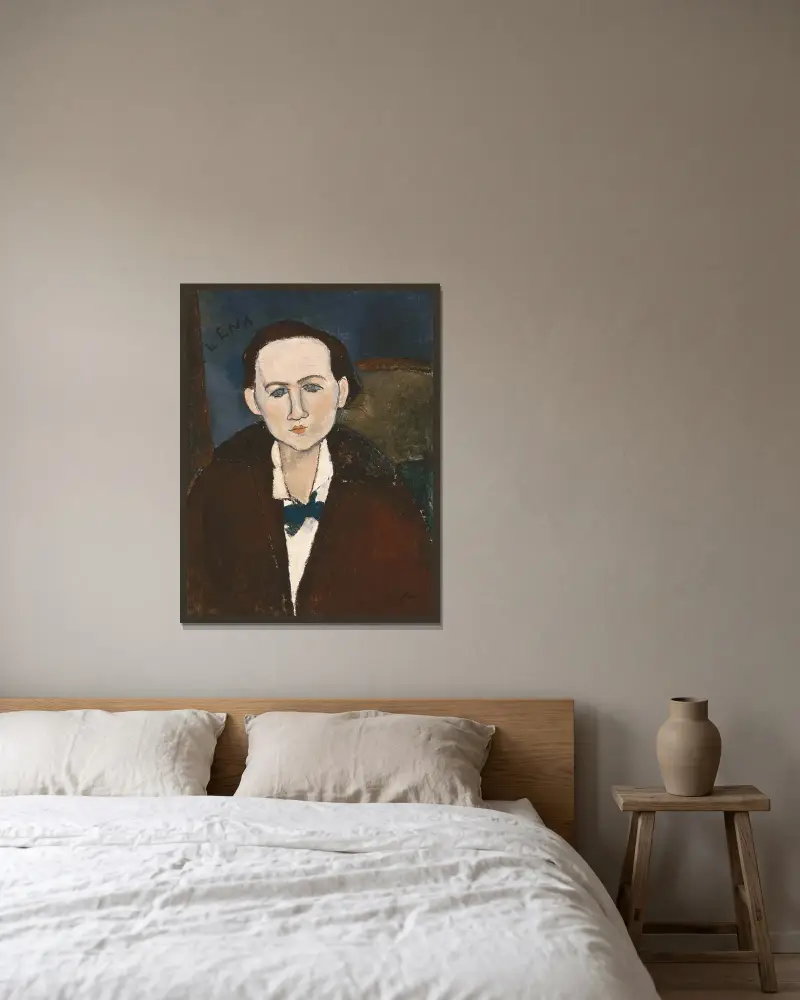 Elena Povolozky av Amedeo Modigliani inramad på en vägg