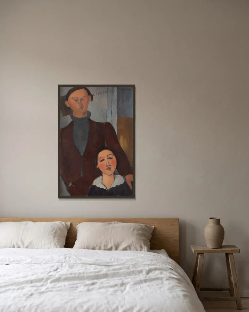 Jacques und Berthe Lipchitz von Amedeo Modigliani gerahmt an einer Wand