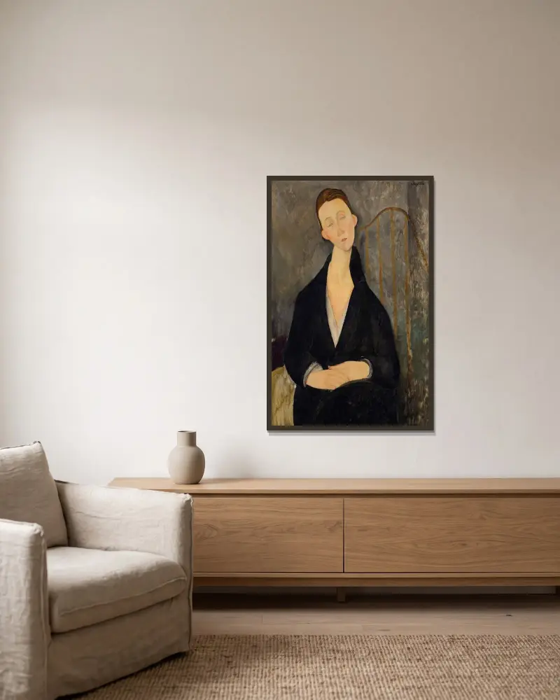 Lunia Czechowska von Amedeo Modigliani gerahmt an einer Wand