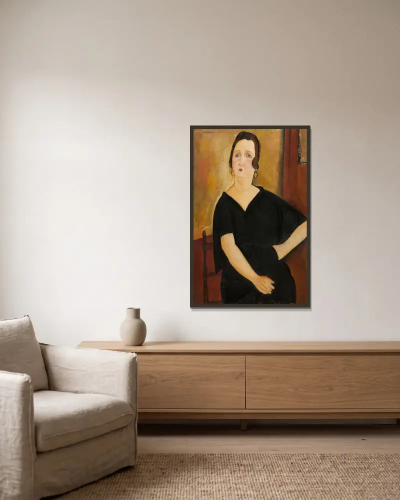 Madame Amédée (Žena s cigaretou), Amedeo Modigliani v rámu na stěně