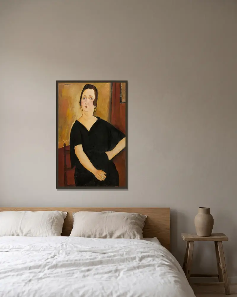 Madame Amédée (Žena s cigaretou), Amedeo Modigliani v rámu na stěně