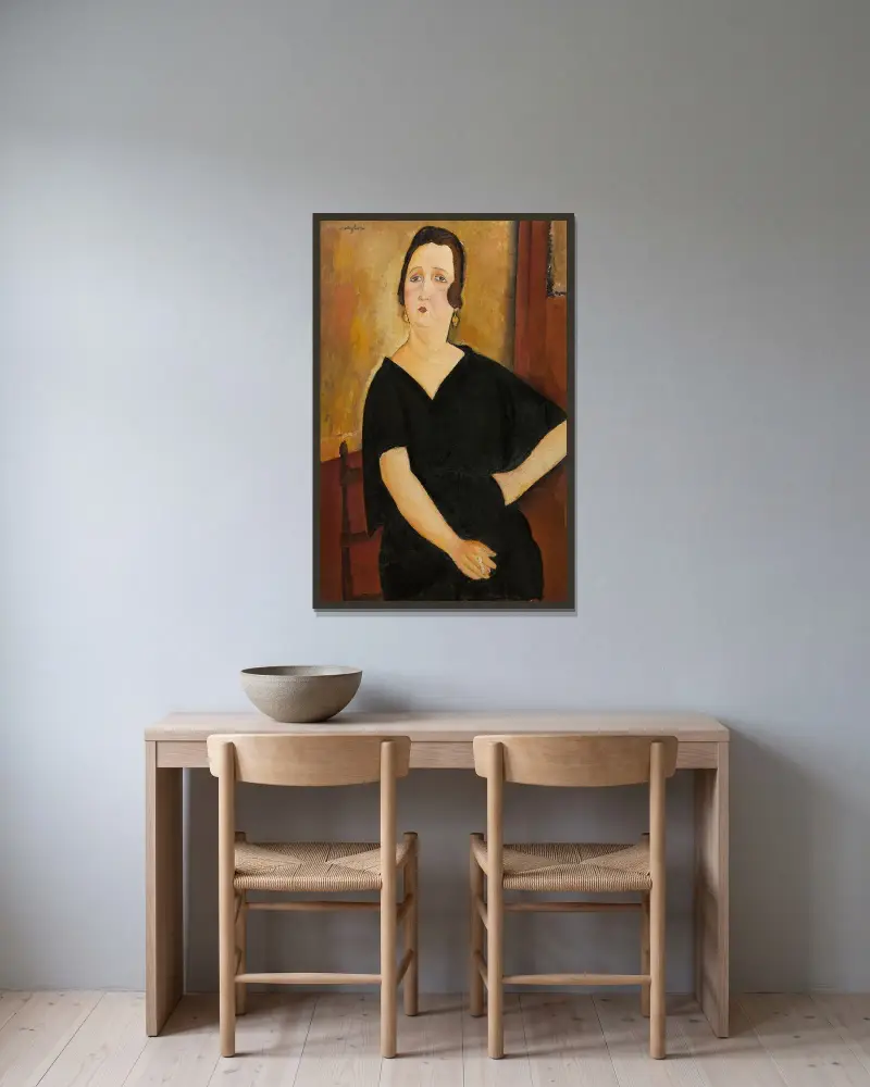 Madame Amédée (Žena s cigaretou), Amedeo Modigliani v rámu na stěně