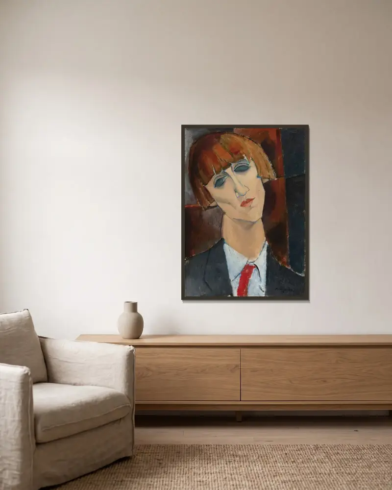 Madame Kisling von Amedeo Modigliani gerahmt an einer Wand