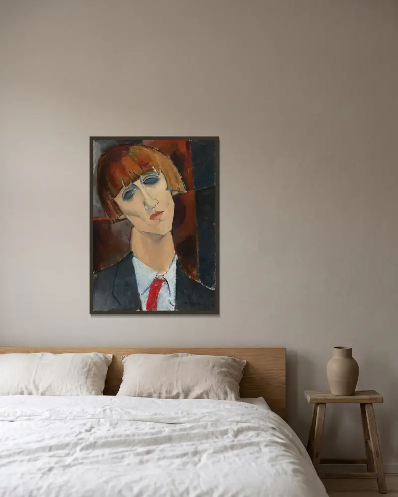 Madame Kisling von Amedeo Modigliani gerahmt an einer Wand