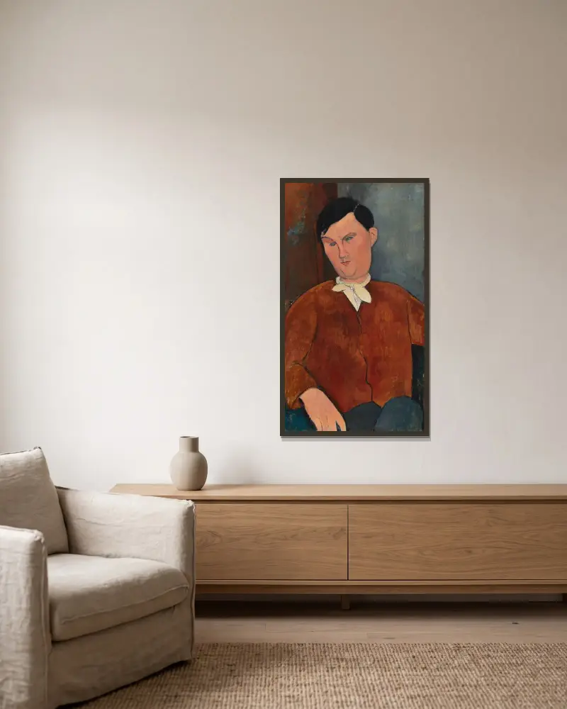 Monsieur Deleu av Amedeo Modigliani inramad på en vägg