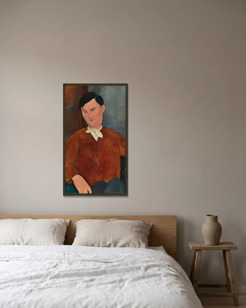 Monsieur Deleu av Amedeo Modigliani inramad på en vägg