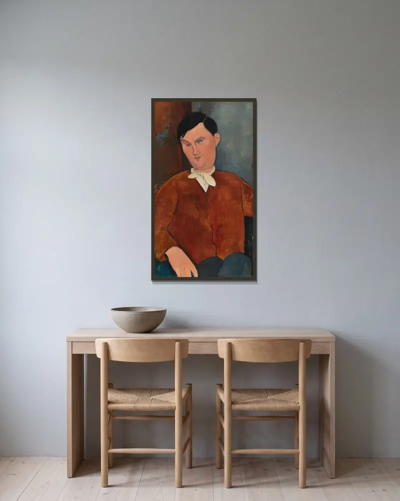 Monsieur Deleu av Amedeo Modigliani inramad på en vägg