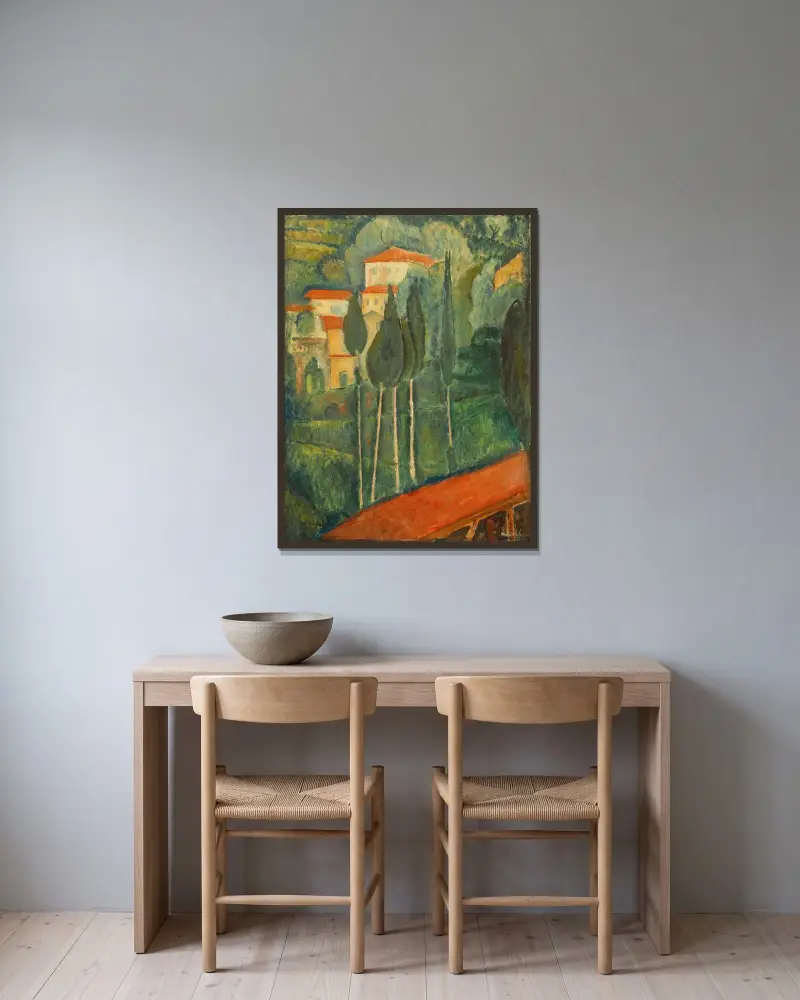 Paysage dans le Midi av Amedeo Modigliani inramad på en vägg