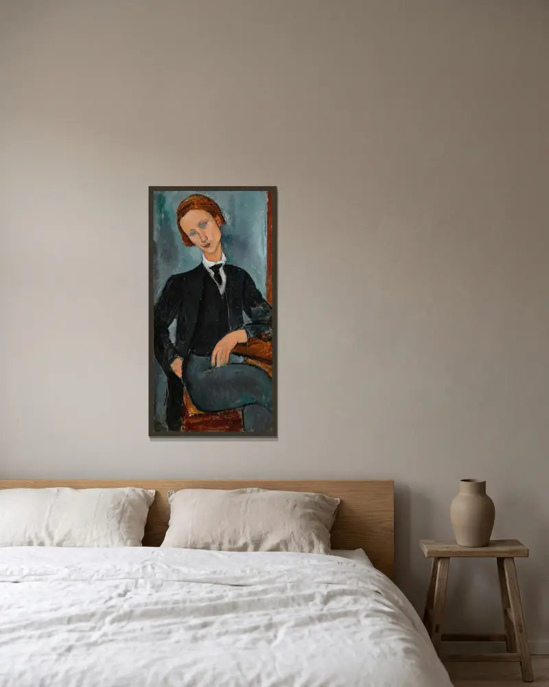 Porträt des Baranowski von Amedeo Modigliani gerahmt an einer Wand