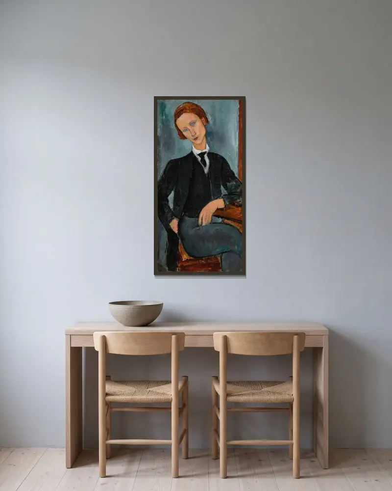 Porträt des Baranowski von Amedeo Modigliani gerahmt an einer Wand