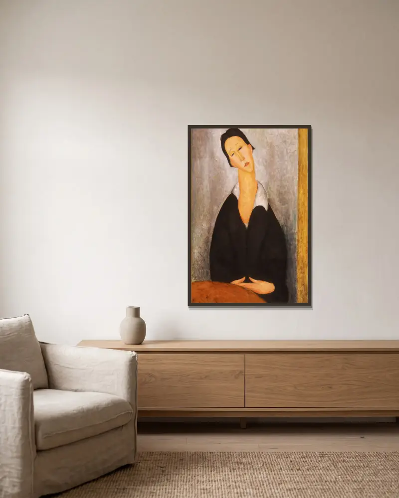Portrait Of A Polish Woman av Amedeo Modigliani inramad på en vägg